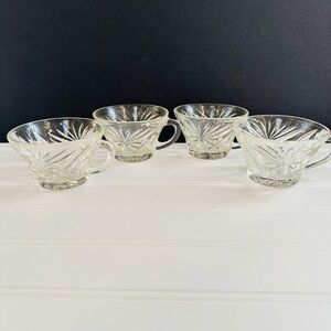 Vintage Anchor Hocking Prescut Cups Punch Coffee Glasses (Set of 4) 1960’s